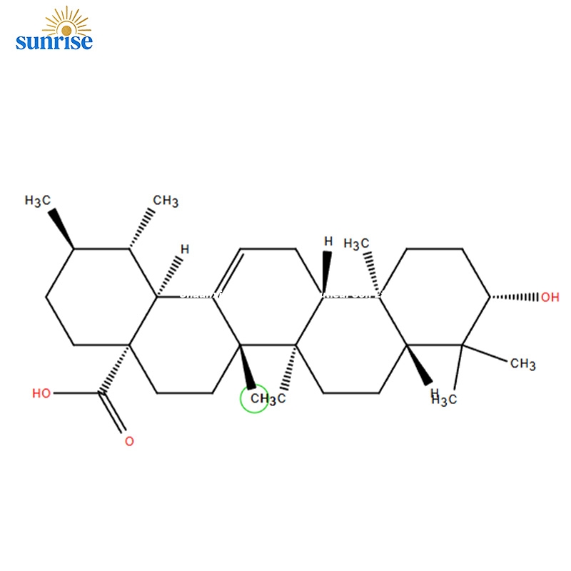 Ursolic Acid C30H48O3 chemical molecular structure plant cosmetic raw material schematic Ursolic Acid C30H48O3 chemical molecular structure plant cosmetic raw material schematic